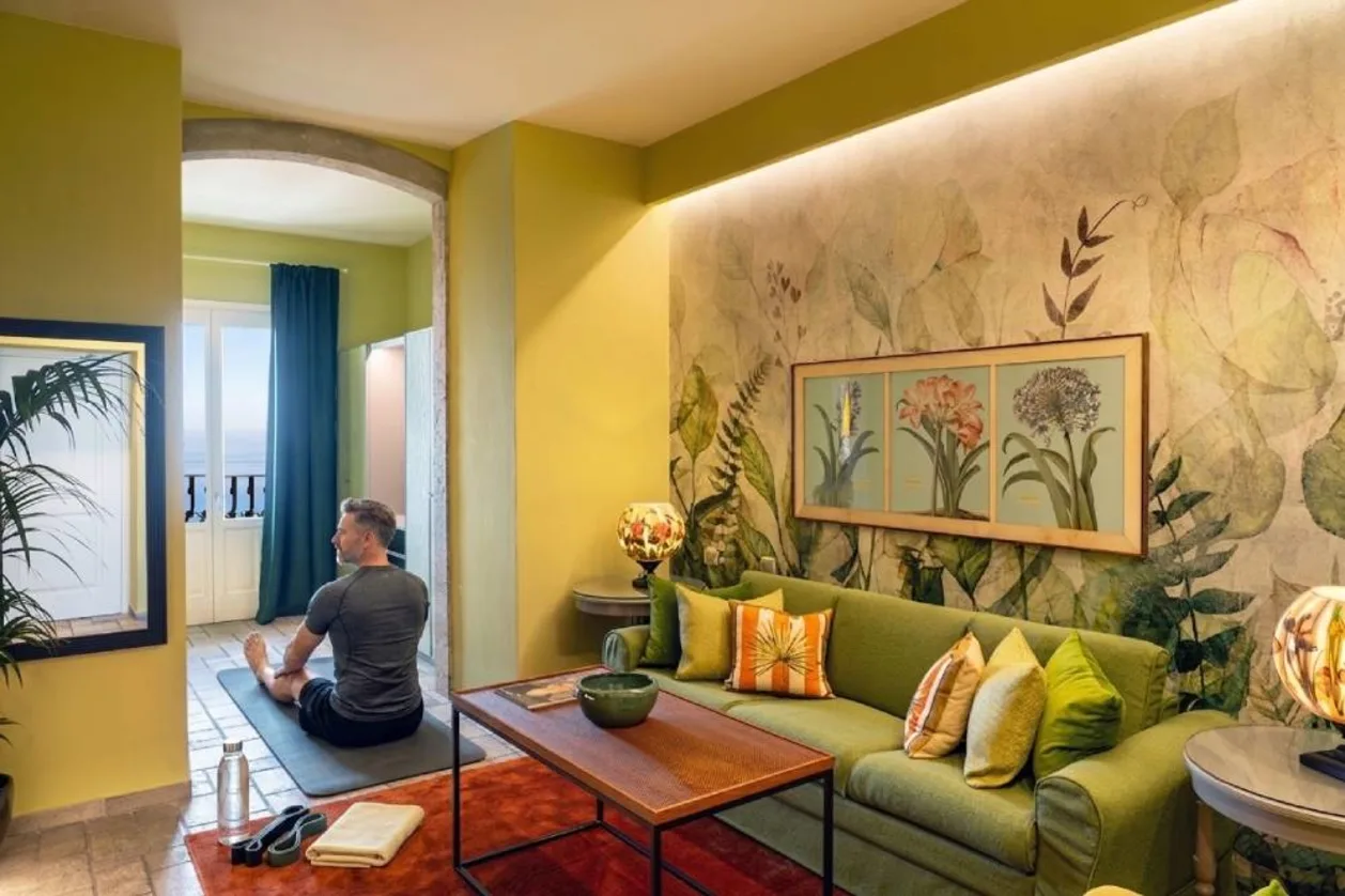 In-room wellness session at Hotel Villa Carlotta